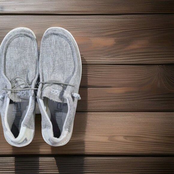 Hey Dude Wally Linen  Woven Beige Casual Walking Slip-On Shoes Men’s Size 14 - Picture 2 of 5